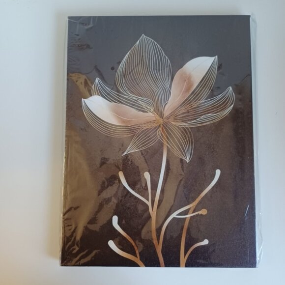 3-Piece Canvas Floral Wall Art Set | 12" x 16" Each | Brown Flower Print - Picture 4 of 5